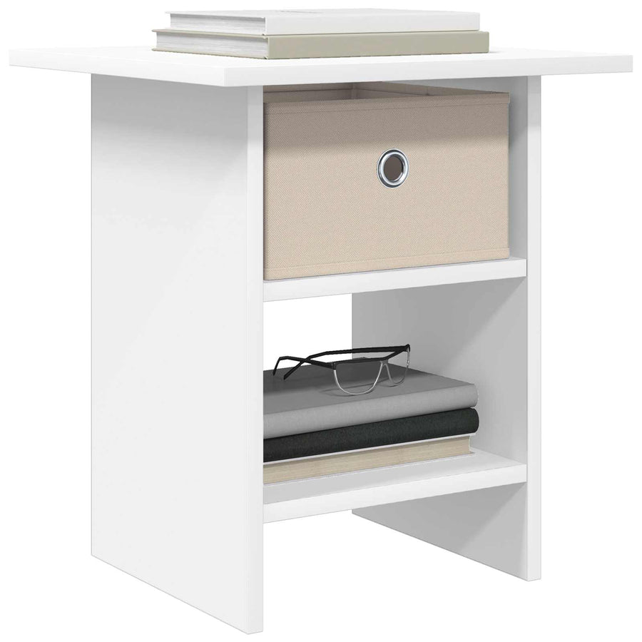 Nachtkastje met lade 2 pcs Wit 41 x 40 x 45 cm Bewerkt hout