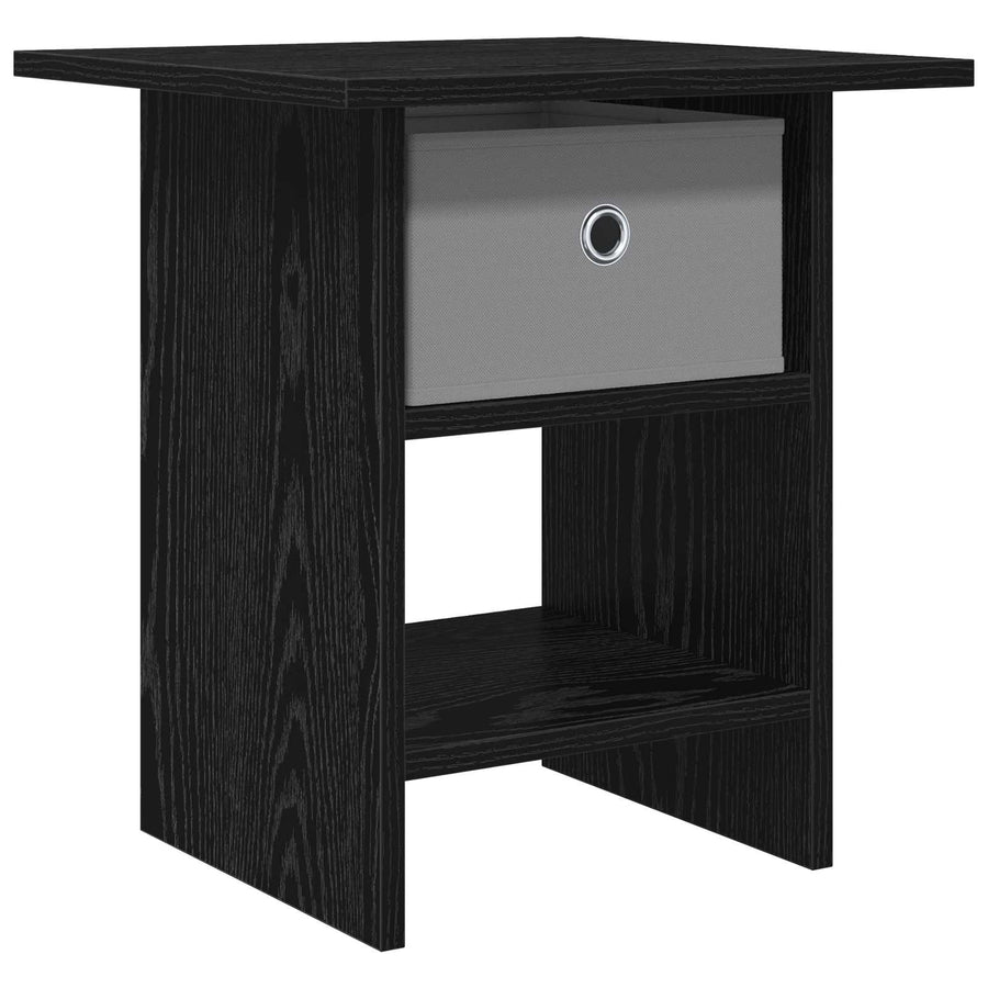 Nachtkastje met lade Zwart Eiken 41 x 40 x 45 cm Bewerkt hout