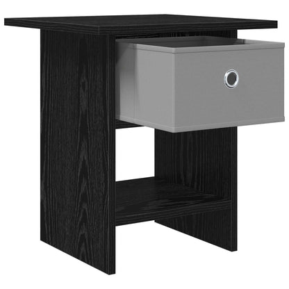 Nachtkastje met lade Zwart Eiken 41 x 40 x 45 cm Bewerkt hout