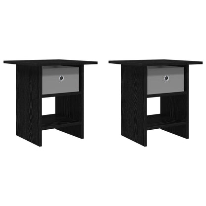 Nachtkastje 2 pcs Zwart Eiken 41 x 40 x 45 cm Bewerkt hout