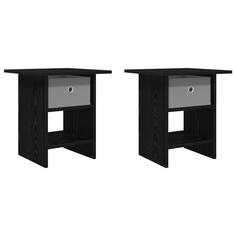 Nachtkastje 2 pcs Zwart Eiken 41 x 40 x 45 cm Bewerkt hout