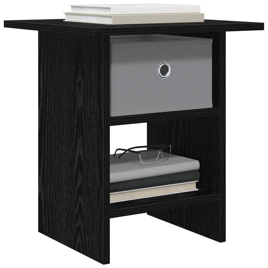 Nachtkastje 2 pcs Zwart Eiken 41 x 40 x 45 cm Bewerkt hout