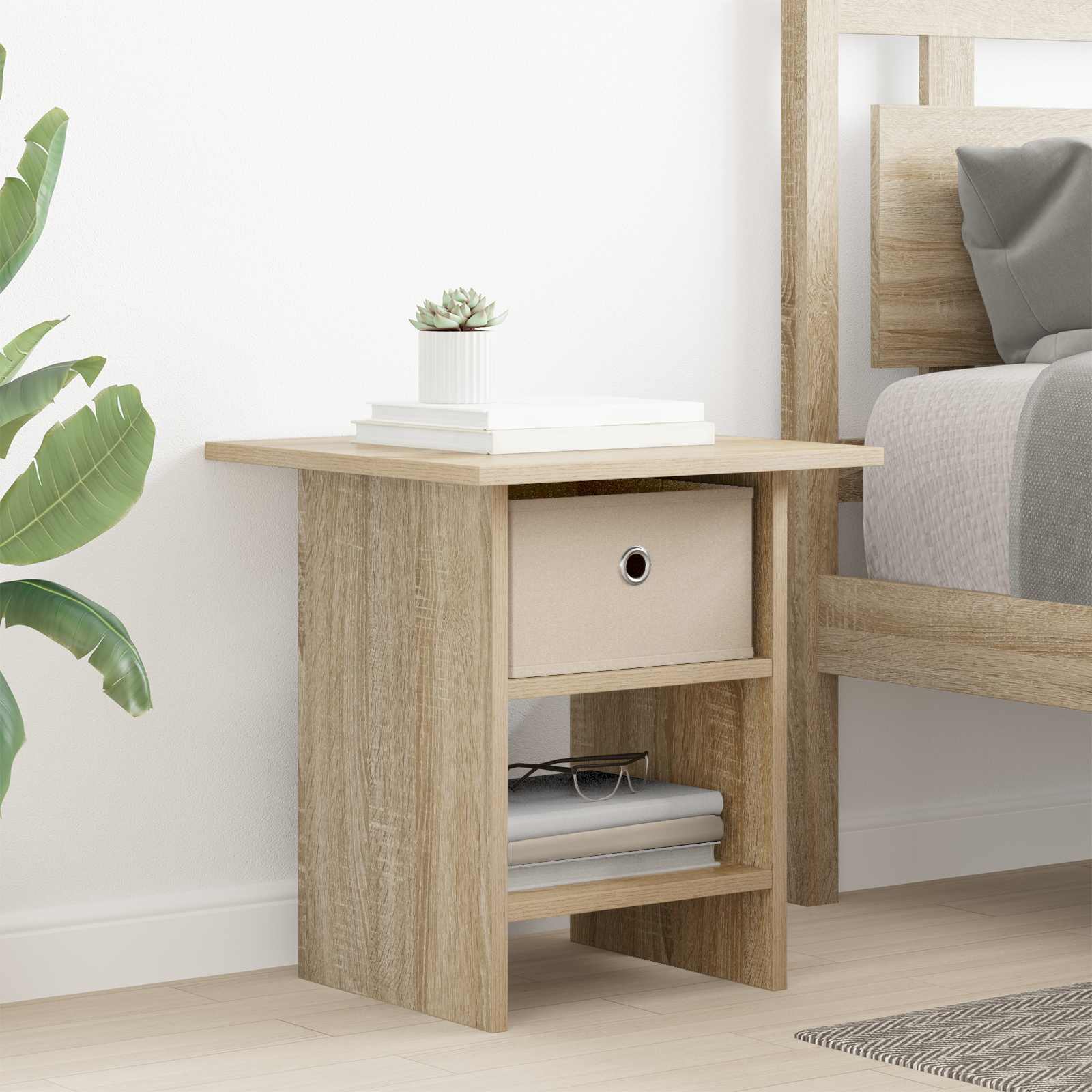 Nachtkastje met lade Sonoma Eiken 41 x 40 x 45 cm Bewerkt hout