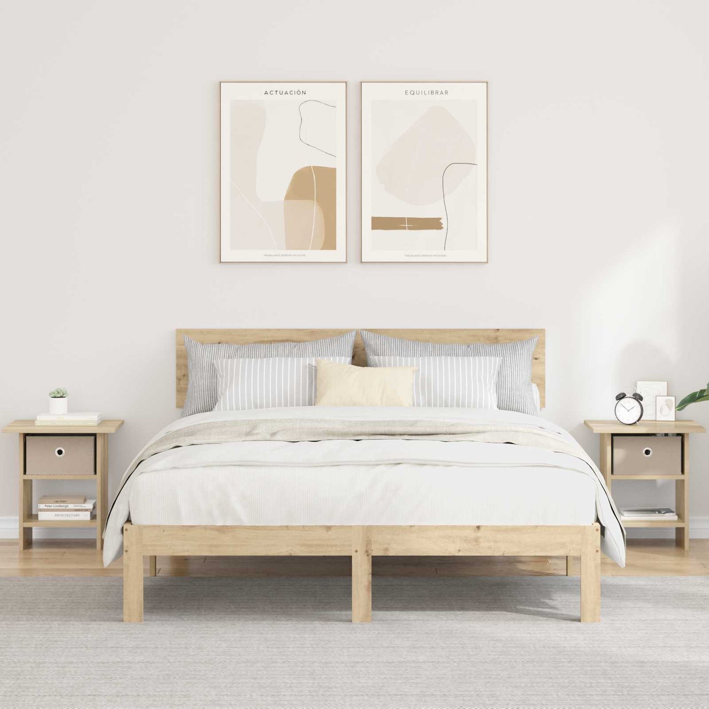 Nachtkastje 2 pcs Sonoma Eiken 41 x 40 x 45 cm Bewerkt hout