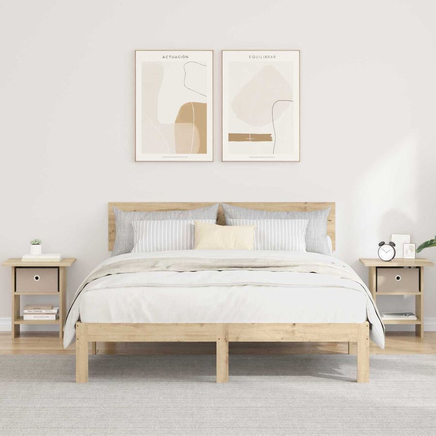 Nachtkastje 2 pcs Sonoma Eiken 41 x 40 x 45 cm Bewerkt hout