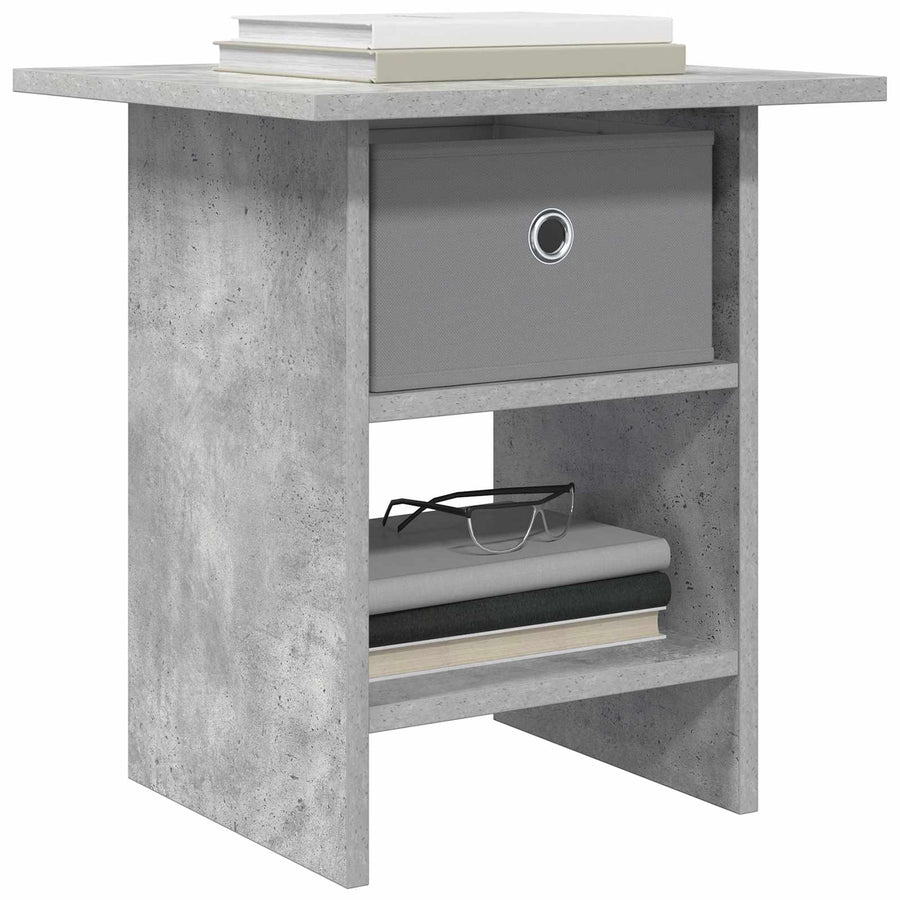 Nachtkastje met lade Beton Grijs 41 x 40 x 45 cm Bewerkt hout