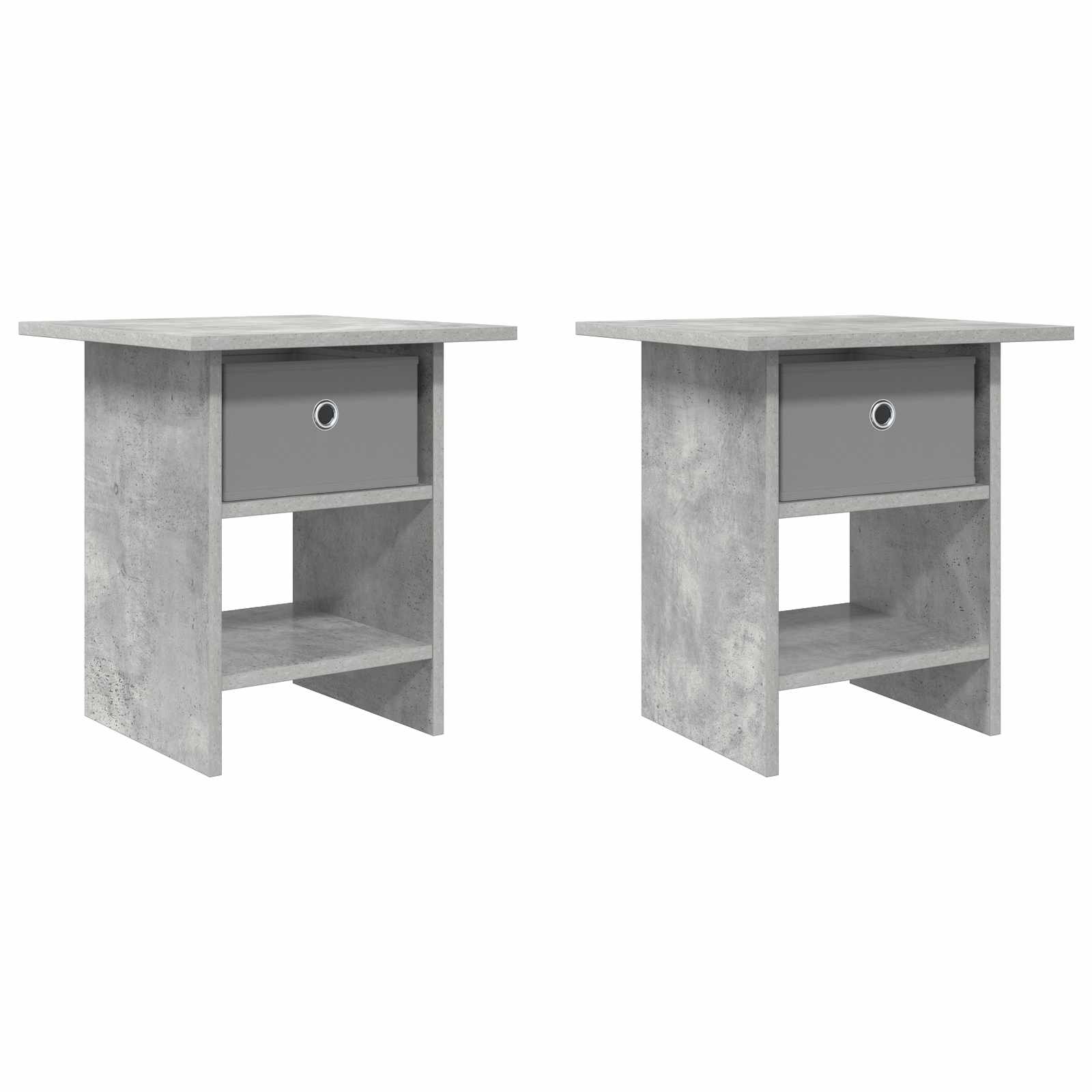 Nachtkastje 2 pcs Beton Grijs 41 x 40 x 45 cm Bewerkt hout