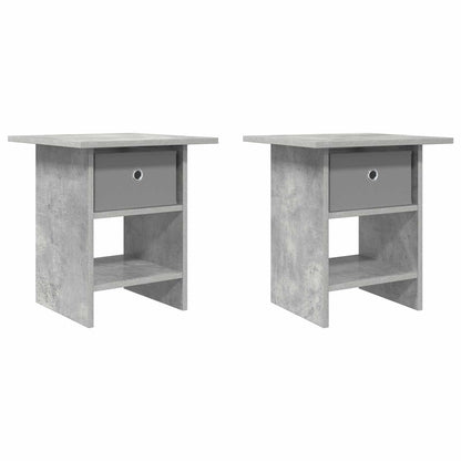 Nachtkastje 2 pcs Beton Grijs 41 x 40 x 45 cm Bewerkt hout