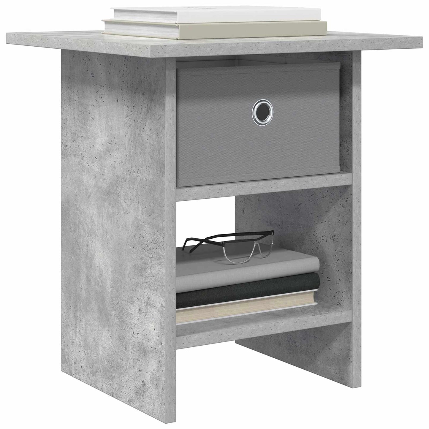 Nachtkastje 2 pcs Beton Grijs 41 x 40 x 45 cm Bewerkt hout