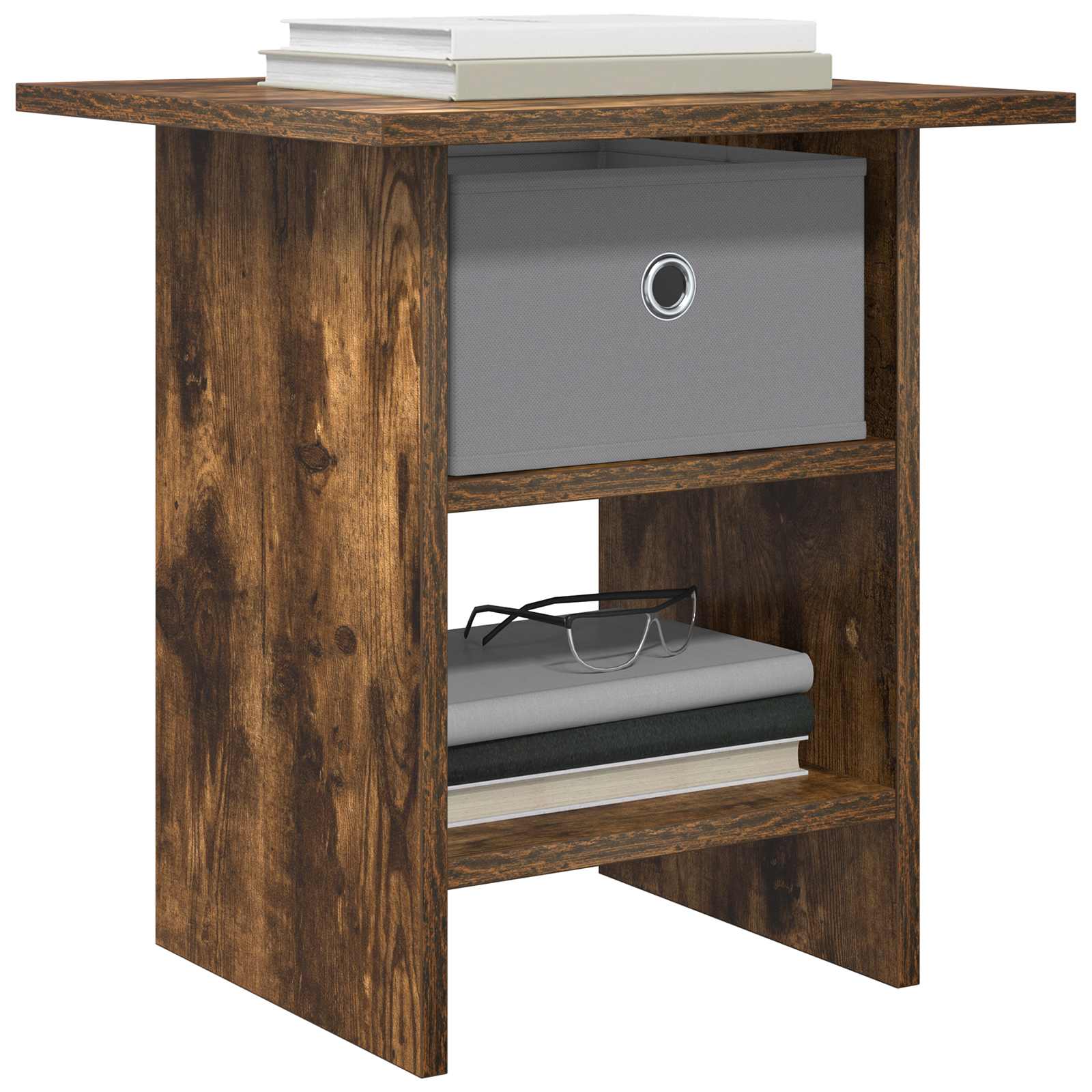Nachtkastje 2 pcs Gerookt eiken 41 x 40 x 45 cm Bewerkt hout