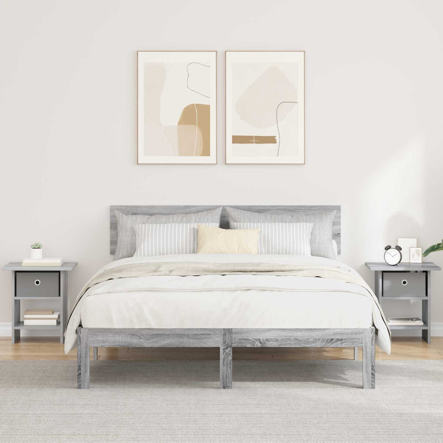 Nachtkastje 2 pcs Grijs Sonoma 41 x 40 x 45 cm Bewerkt hout