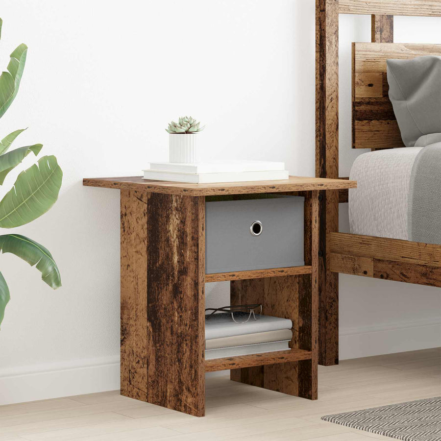 Nachtkastje met lade Oudhout 41 x 40 x 45 cm Bewerkt hout