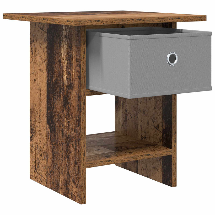 Nachtkastje met lade 2 pcs Oudhout 41 x 40 x 45 cm Bewerkt hout