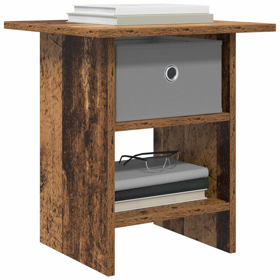 Nachtkastje met lade 2 pcs Oudhout 41 x 40 x 45 cm Bewerkt hout