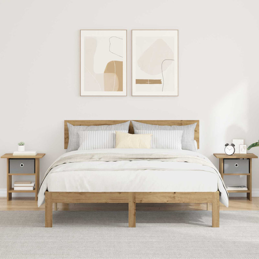 Nachtkastje 2 pcs Artisan Eiken 41 x 40 x 45 cm Bewerkt hout