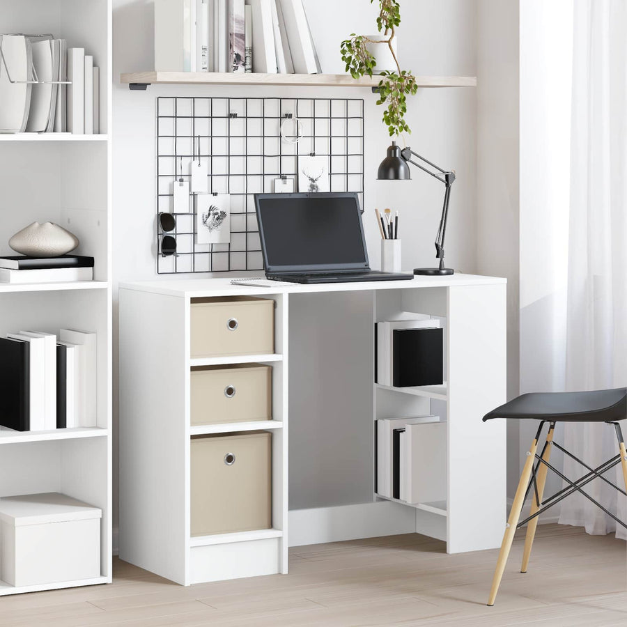 Bureau met lade met plank Wit 100 x 40 x 75 cm Bewerkt hout
