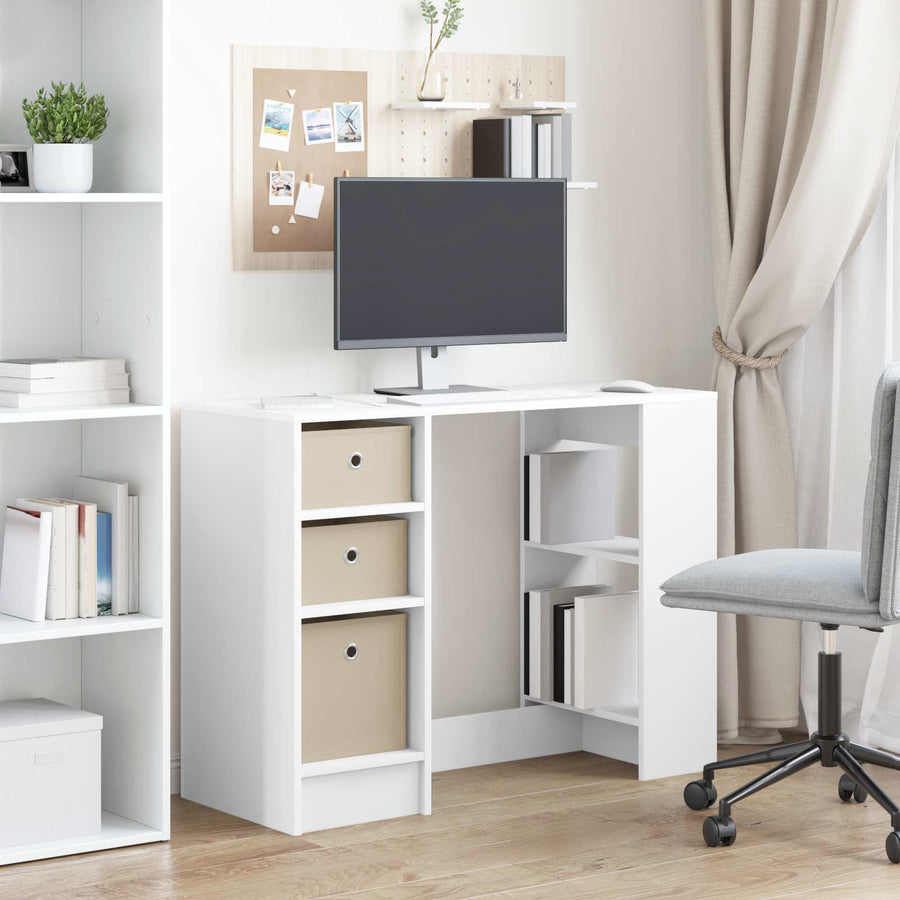 Bureau met lade met plank Wit 100 x 40 x 75 cm Bewerkt hout