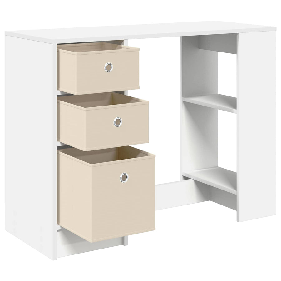 Bureau met lade met plank Wit 100 x 40 x 75 cm Bewerkt hout