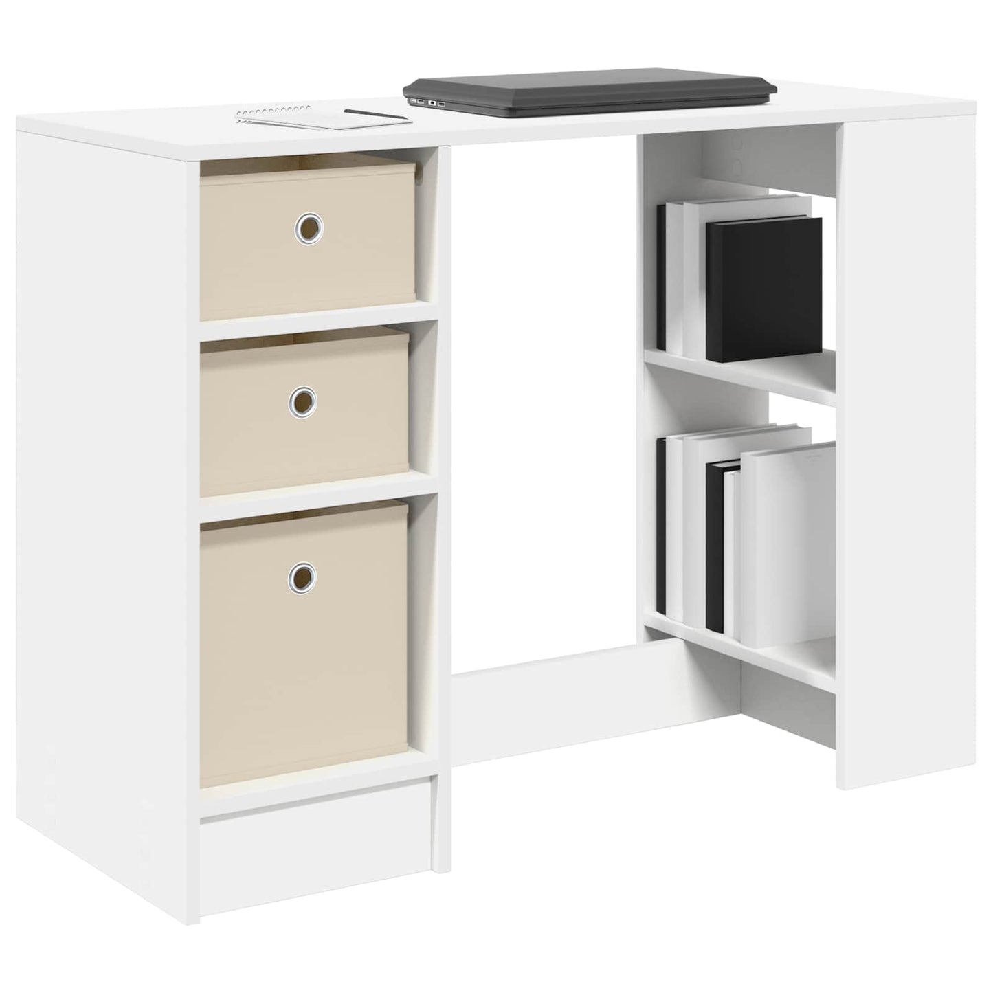 Bureau met lade met plank Wit 100 x 40 x 75 cm Bewerkt hout