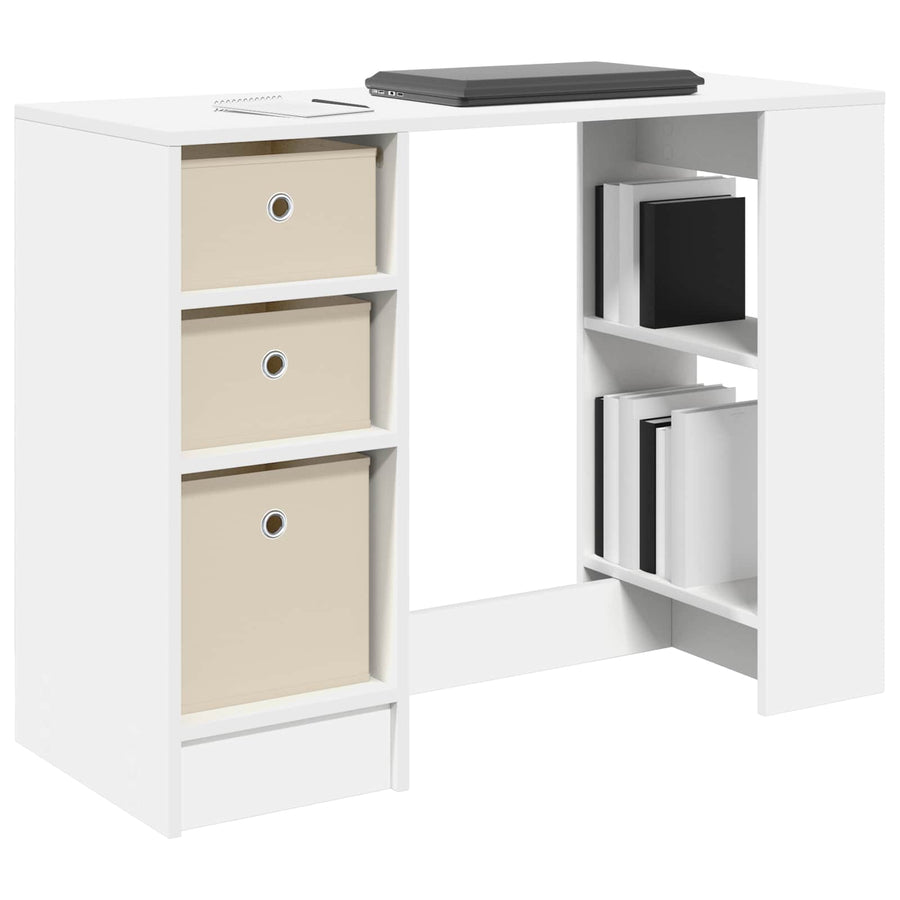 Bureau met lade met plank Wit 100 x 40 x 75 cm Bewerkt hout