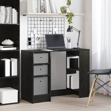 Bureau met lade Zwart Eiken 100 x 40 x 75 cm Bewerkt hout
