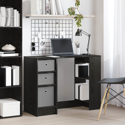 Bureau met lade Zwart Eiken 100 x 40 x 75 cm Bewerkt hout