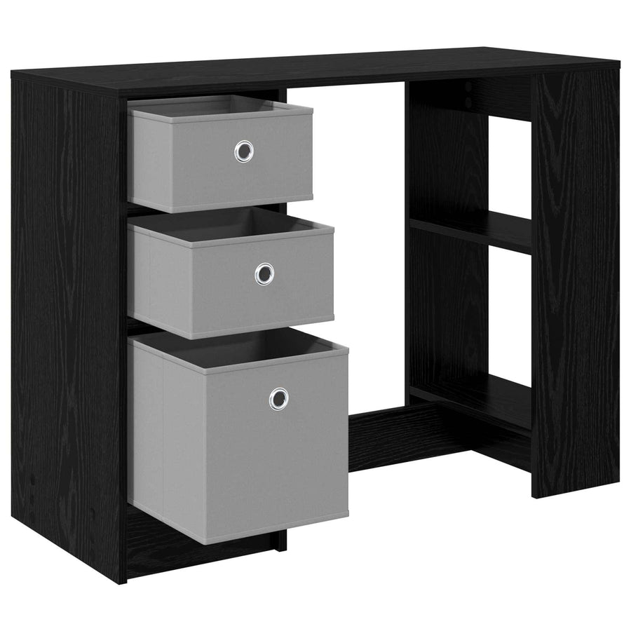 Bureau met lade Zwart Eiken 100 x 40 x 75 cm Bewerkt hout