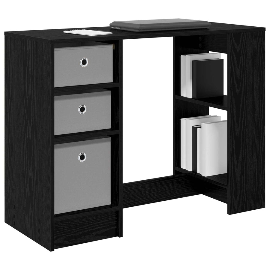 Bureau met lade Zwart Eiken 100 x 40 x 75 cm Bewerkt hout