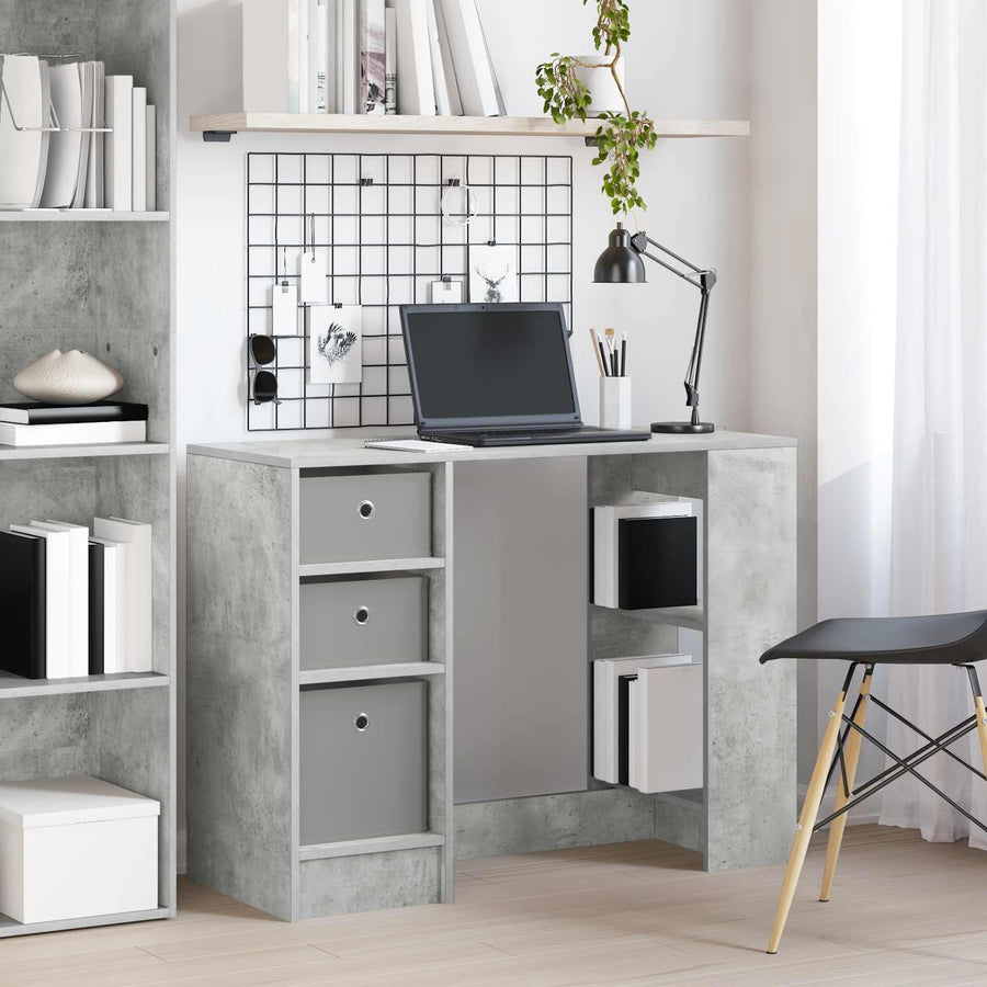 Bureau met lade Beton Grijs 100 x 40 x 75 cm Bewerkt hout
