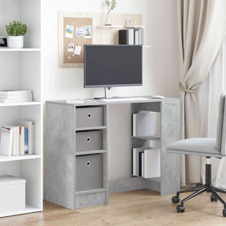 Bureau met lade Beton Grijs 100 x 40 x 75 cm Bewerkt hout