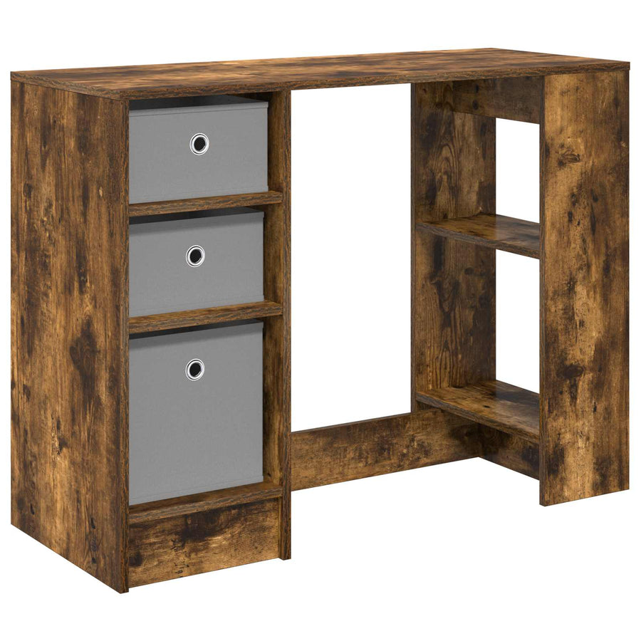 Bureau met lade Gerookt eiken 100 x 40 x 75 cm Bewerkt hout