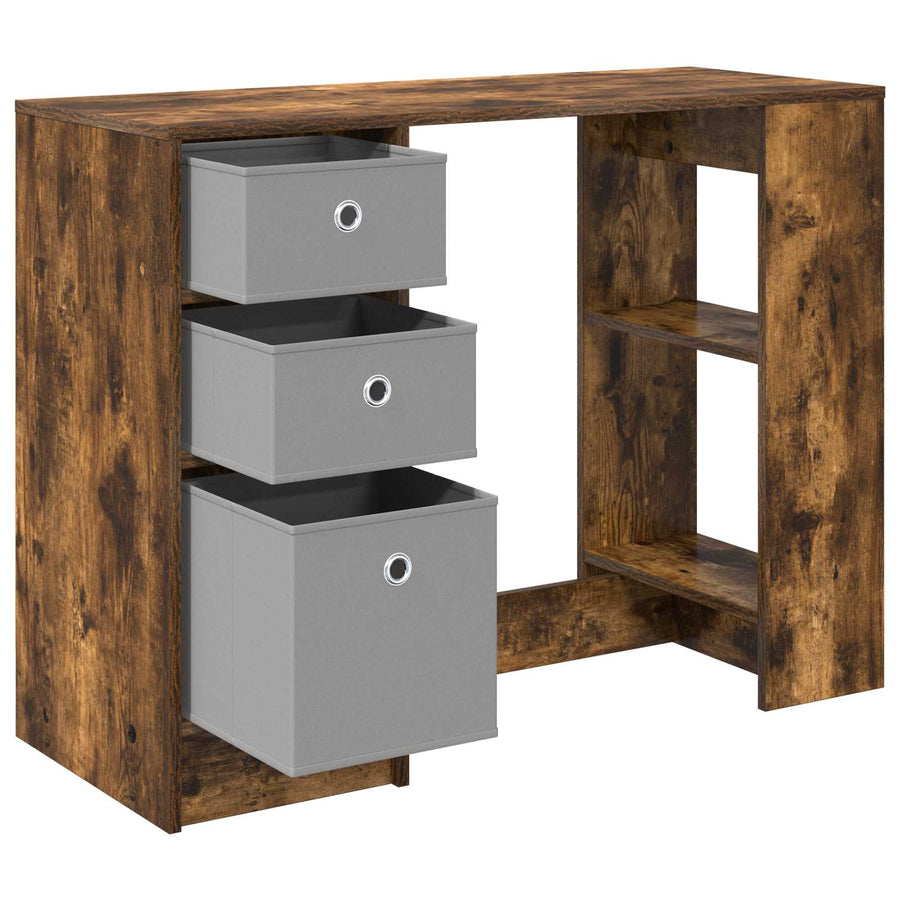 Bureau met lade Gerookt eiken 100 x 40 x 75 cm Bewerkt hout