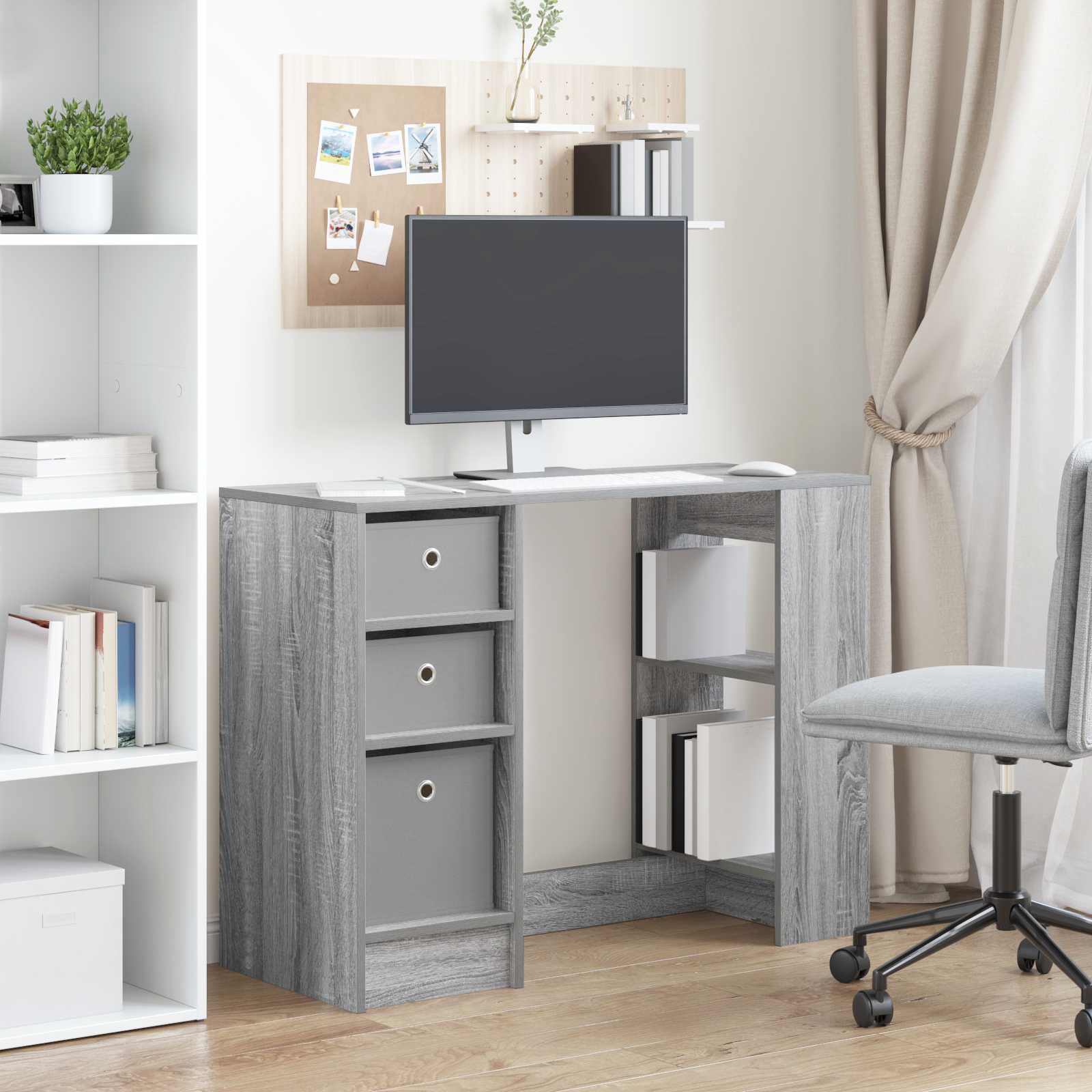 Bureau met lade Grijs Sonoma 100 x 40 x 75 cm Bewerkt hout