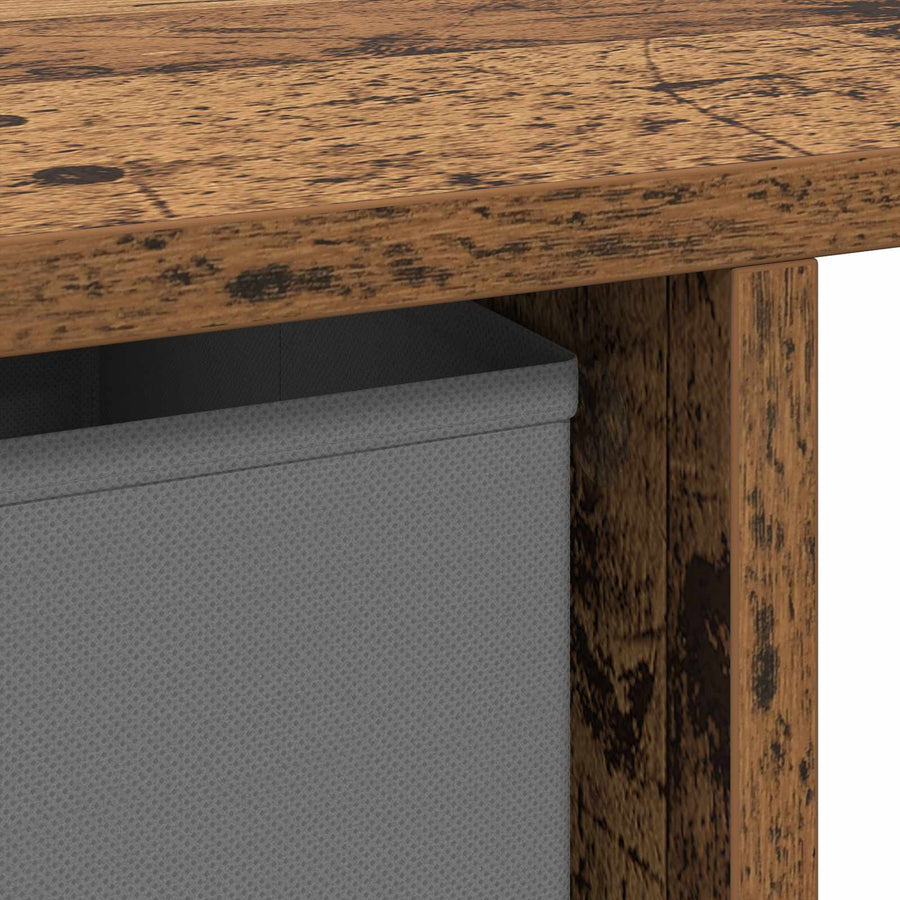 Bureau met lade met plank Oudhout 100 x 40 x 75 cm Bewerkt hout
