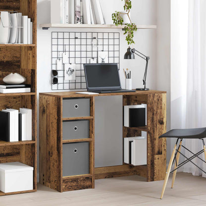 Bureau met lade met plank Oudhout 100 x 40 x 75 cm Bewerkt hout