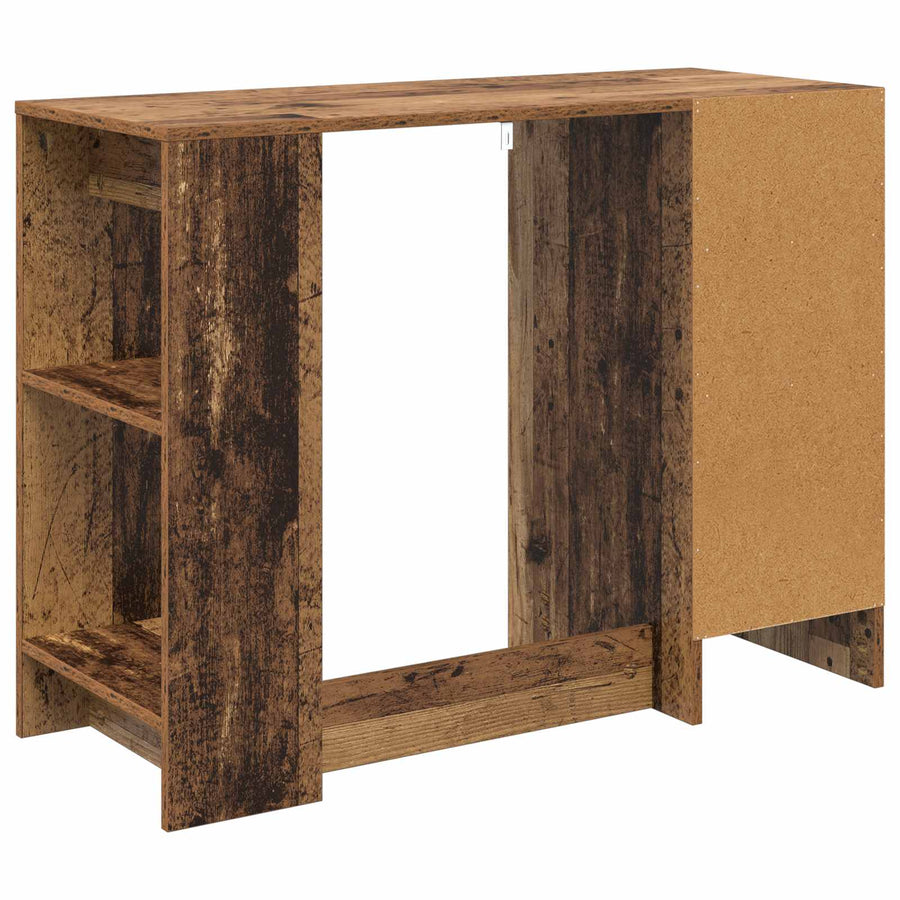 Bureau met lade met plank Oudhout 100 x 40 x 75 cm Bewerkt hout