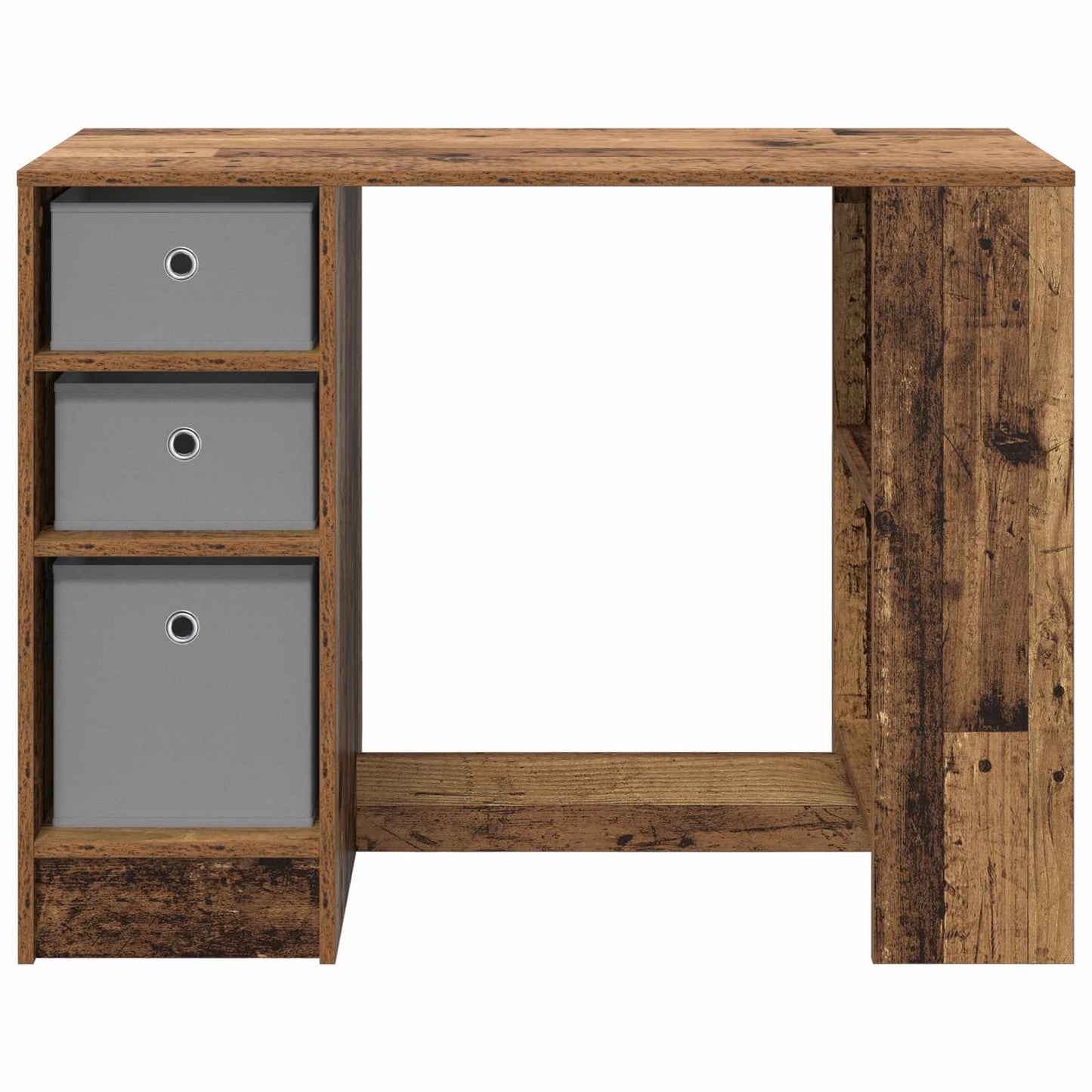 Bureau met lade met plank Oudhout 100 x 40 x 75 cm Bewerkt hout