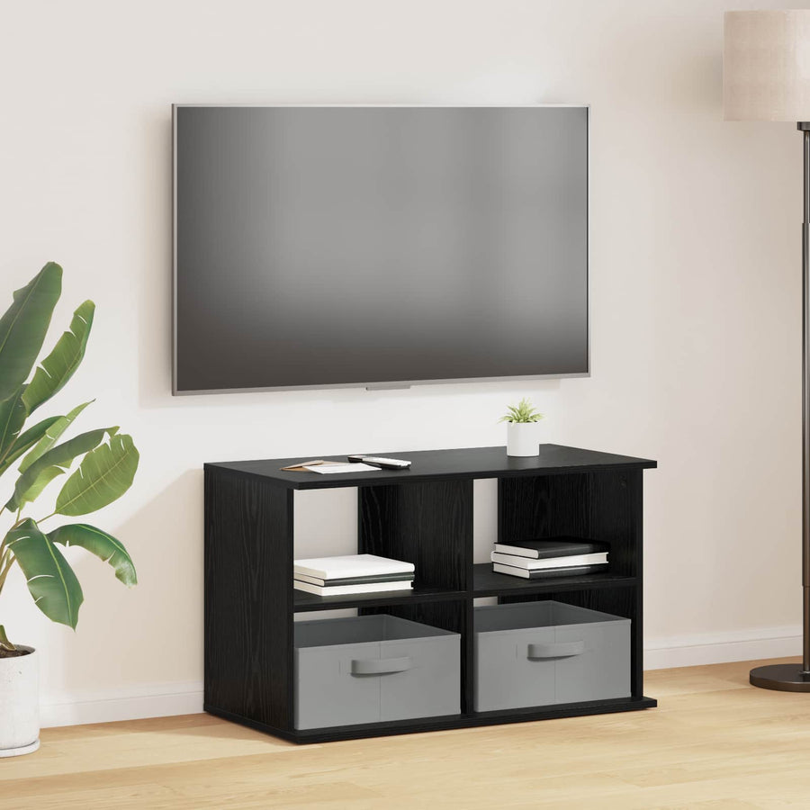TV-standaard met lade Zwart Eiken 79 x 40 x 48 cm
