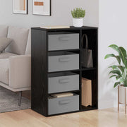 Dressoir zwart eiken 60x33,5x84 cm 4 laden