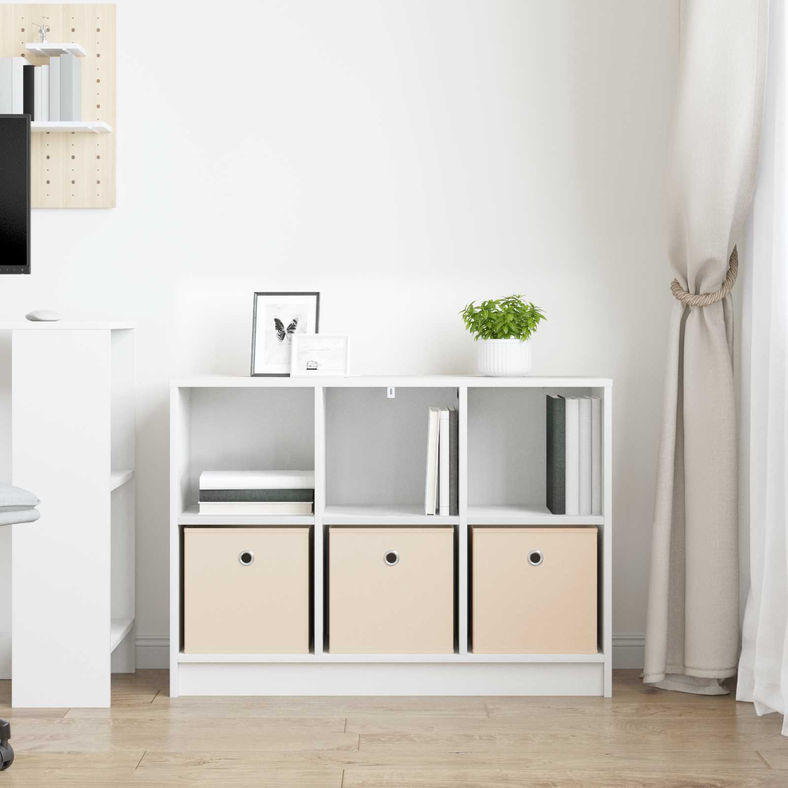 Dressoir met lade Wit 88,5 x 27,5 x 63,5 cm