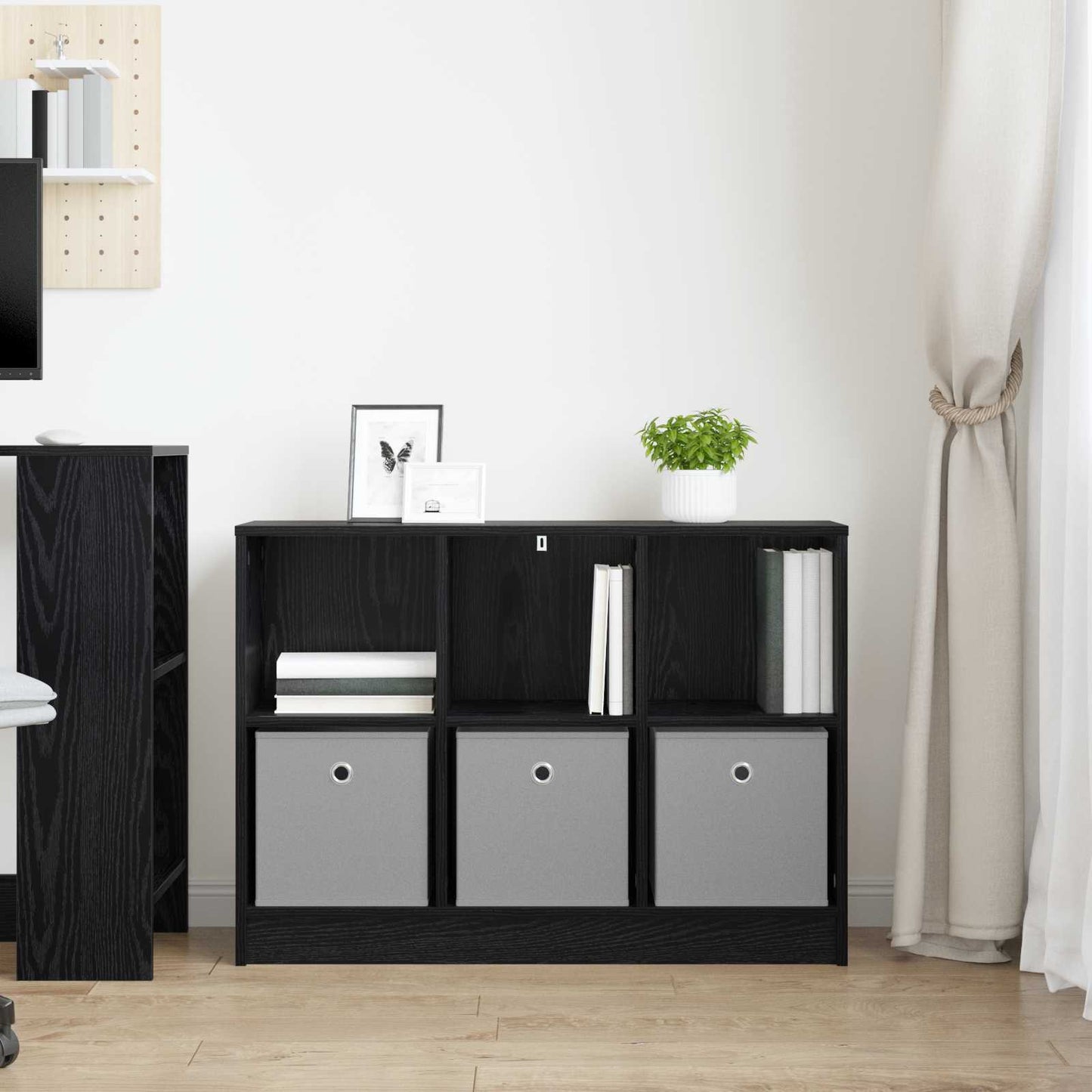 Dressoir met lade Zwart Eiken 88,5 x 27,5 x 63,5 cm