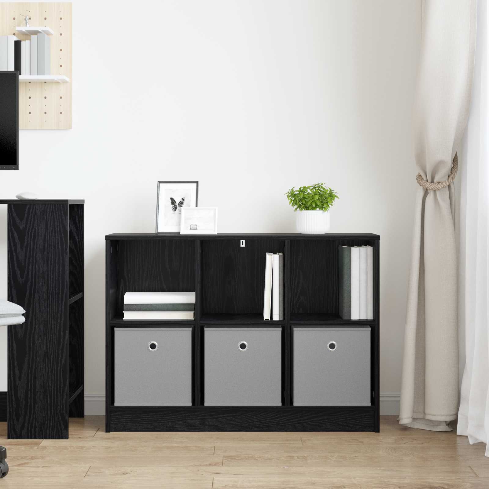 Dressoir met lade Zwart Eiken 88,5 x 27,5 x 63,5 cm
