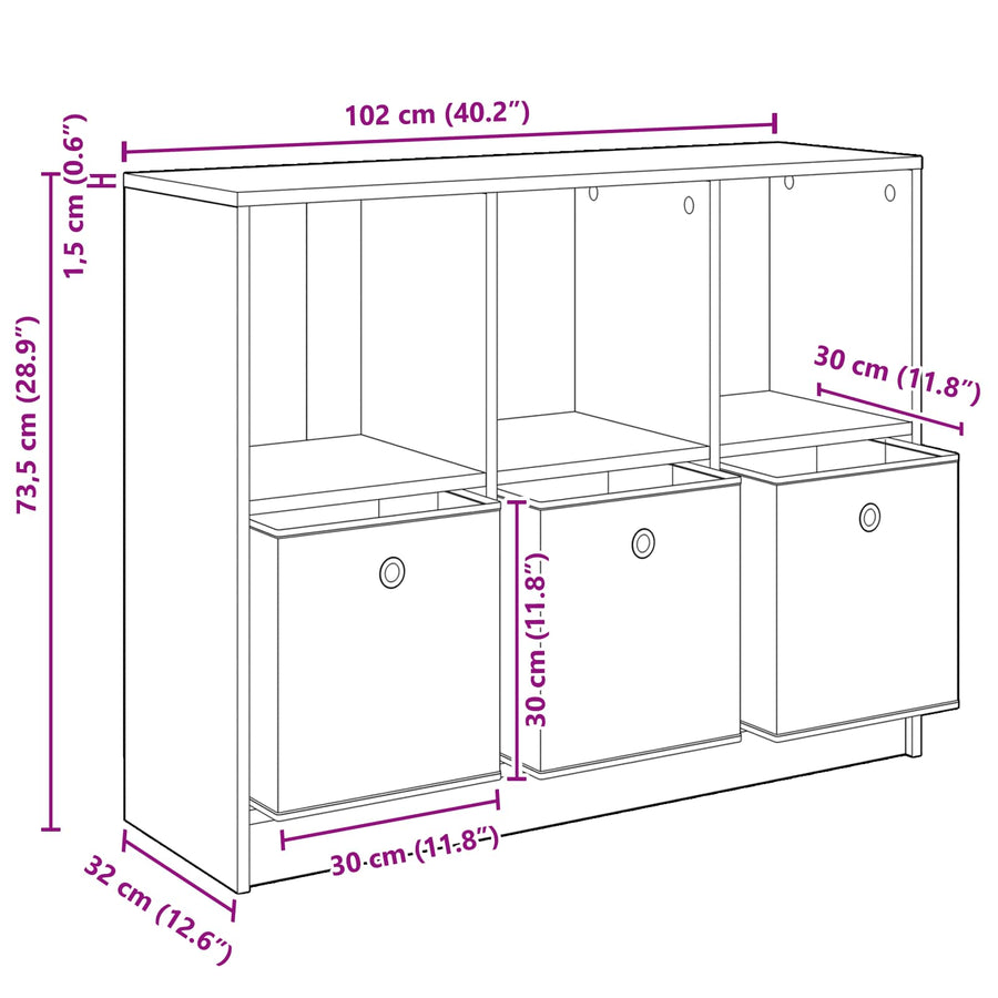 Dressoir met lade Beton Grijs 102 x 32 x 73,5 cm