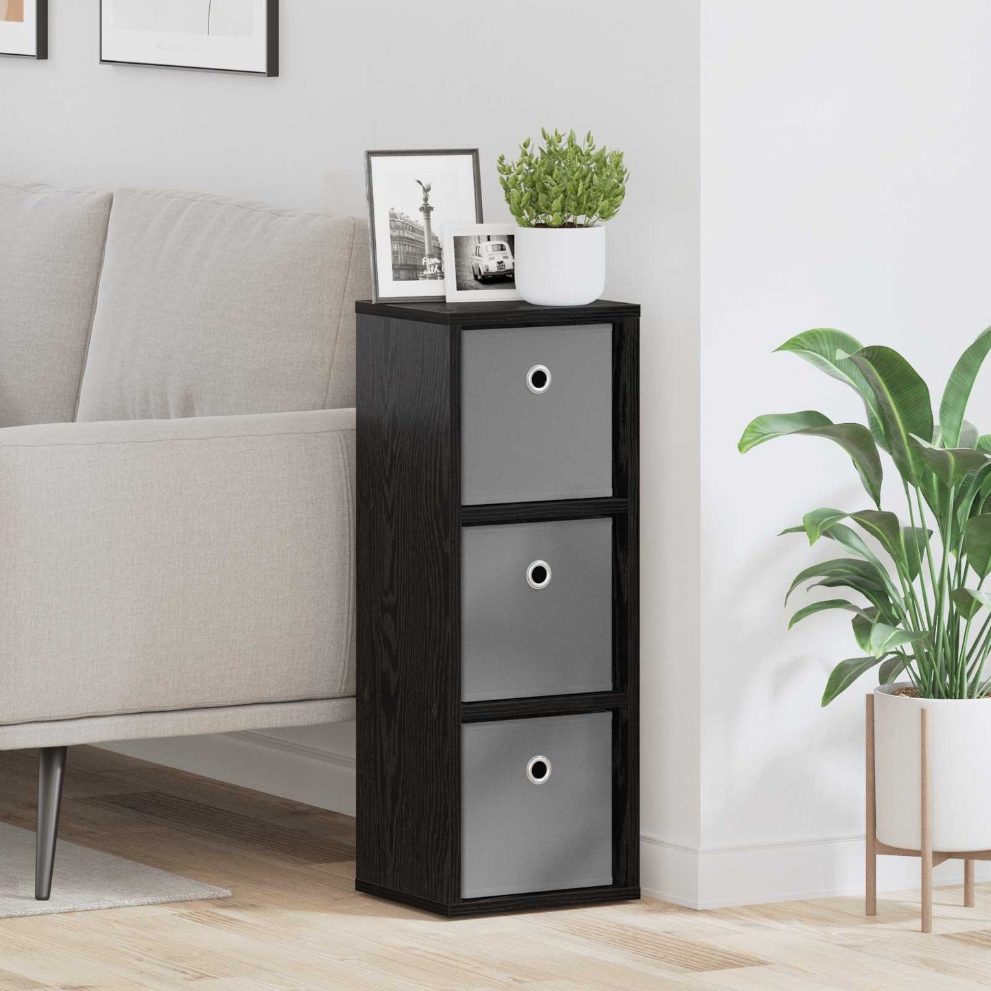 Dressoir met lade Zwart Eiken 25,5 x 22 x 69,5 cm