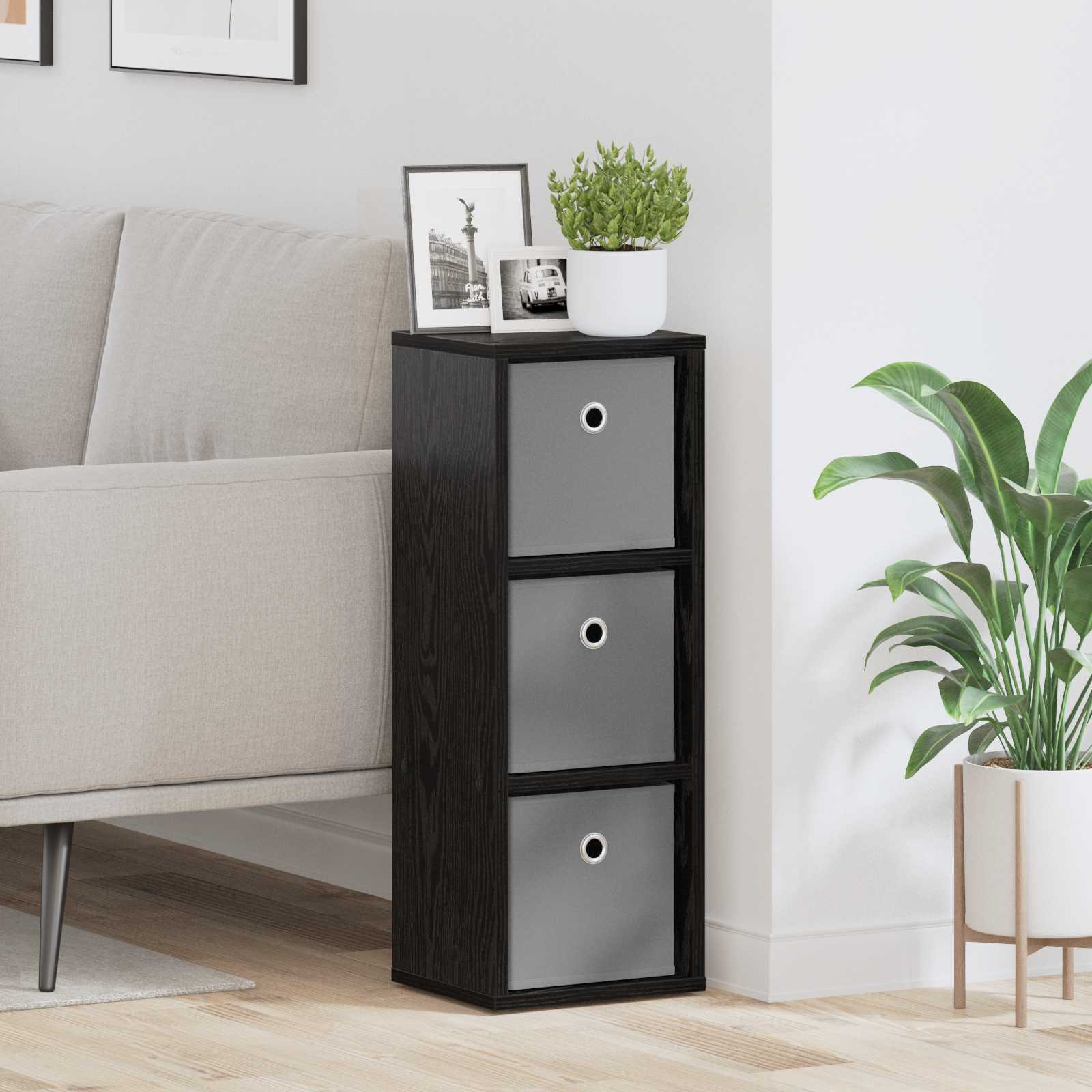 Dressoir met lade Zwart Eiken 25,5 x 22 x 69,5 cm