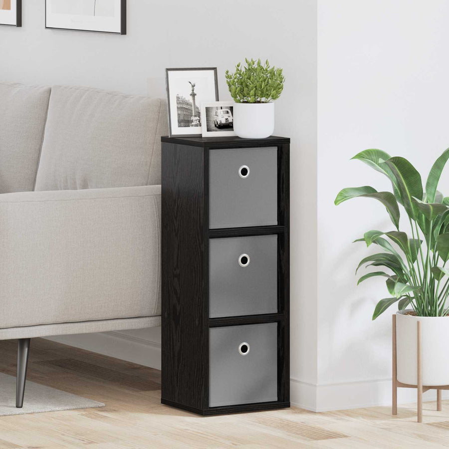 Dressoir met lade Zwart Eiken 25,5 x 22 x 69,5 cm
