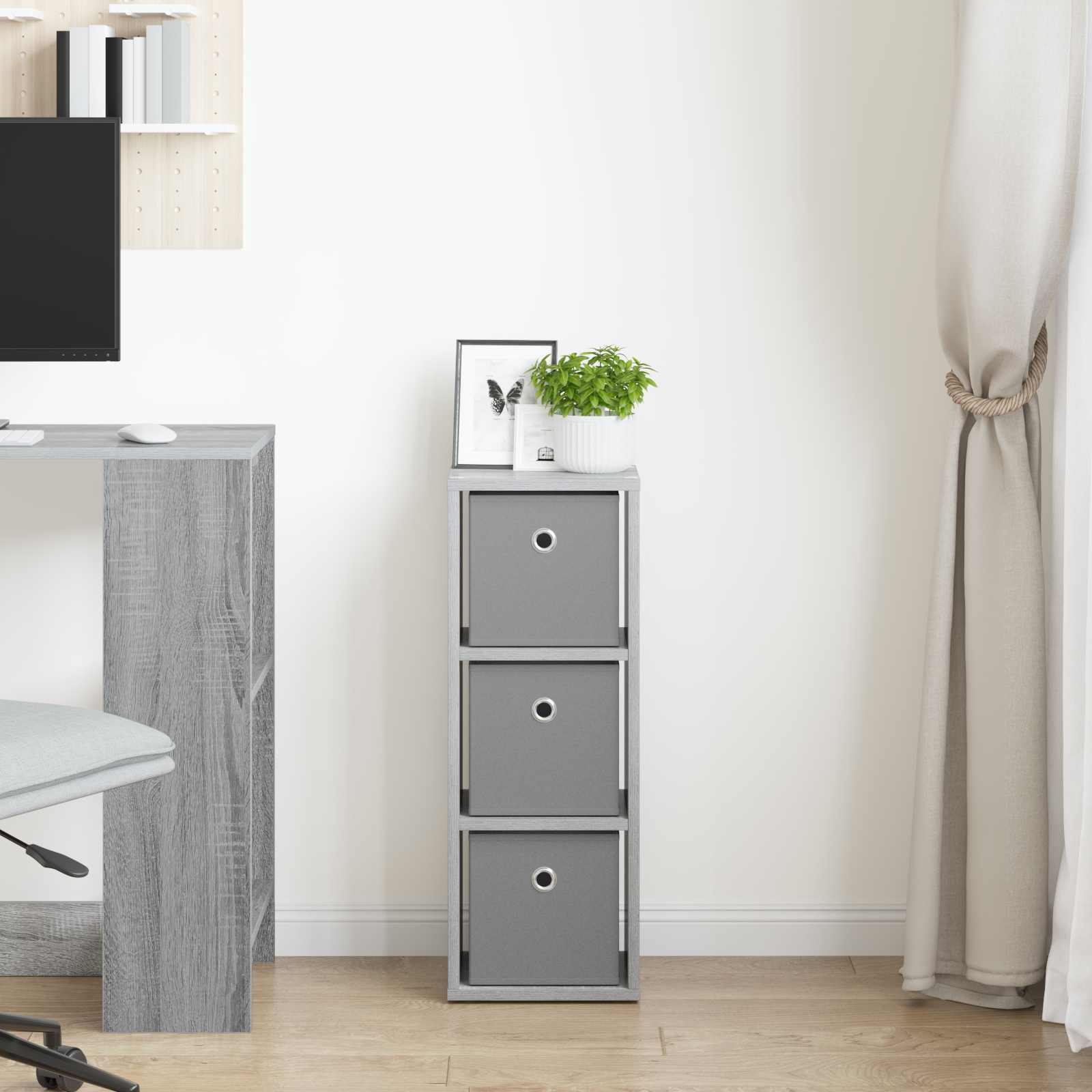 Dressoir met lade Grijs Sonoma 25,5 x 22 x 69,5 cm