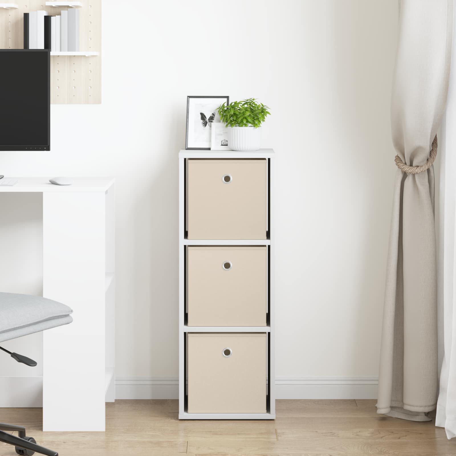 Dressoir met lade Wit 30,5 x 27 x 84,5 cm