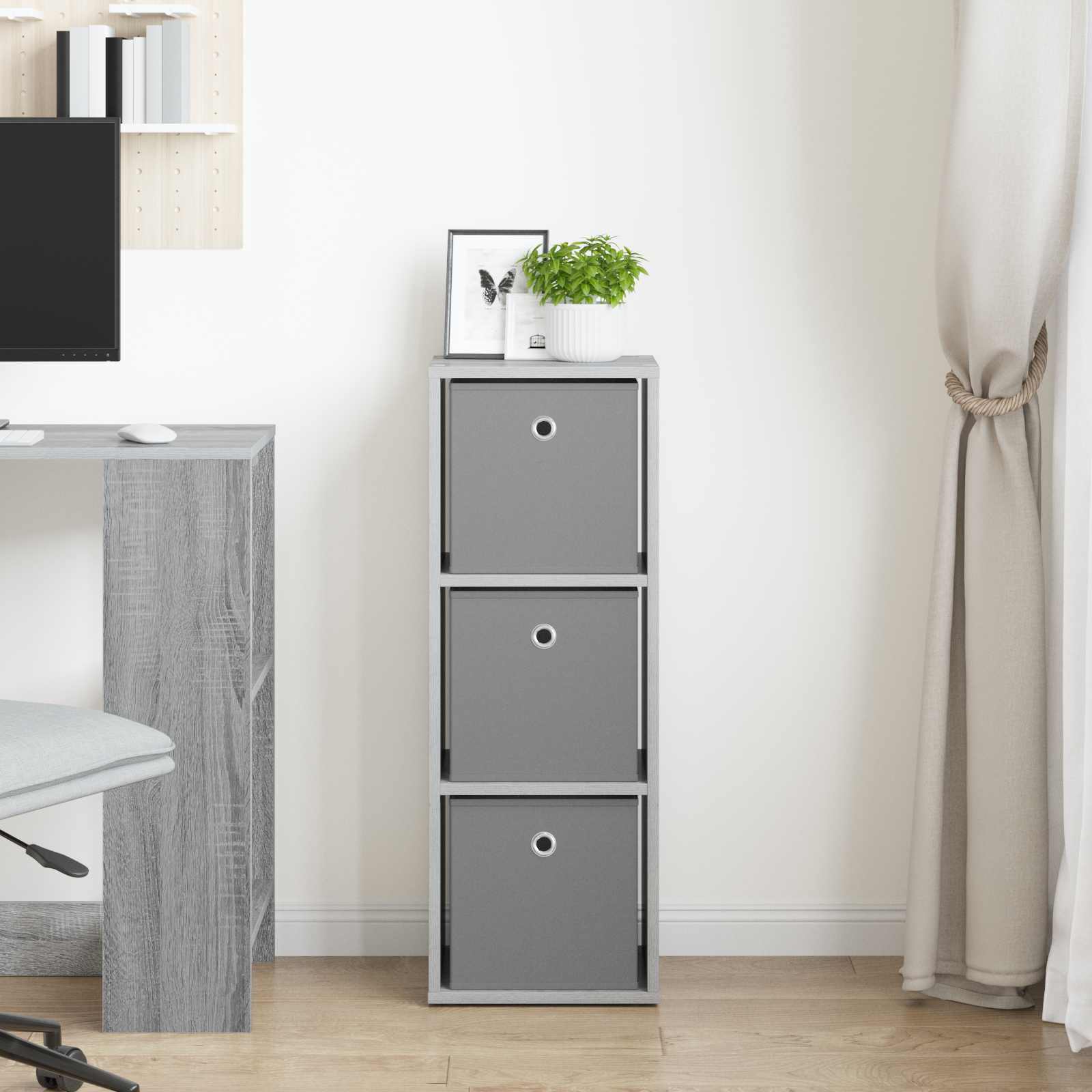 Dressoir met lade Beton Grijs 30,5 x 27 x 84,5 cm