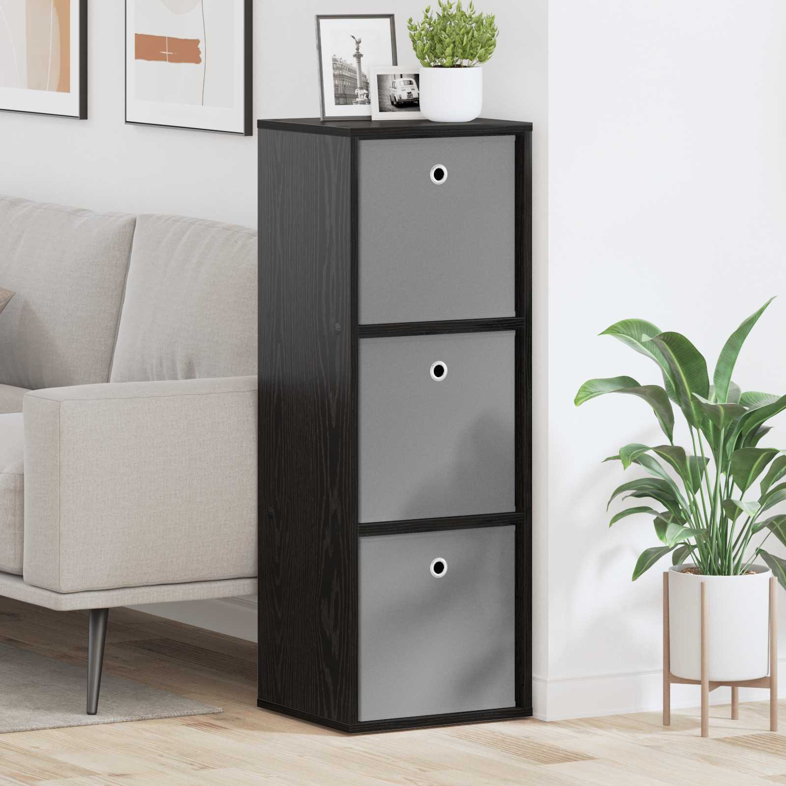 Dressoir met lade Zwart Eiken 35 x 32 x 99,5 cm